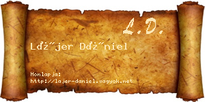 Lájer Dániel névjegykártya