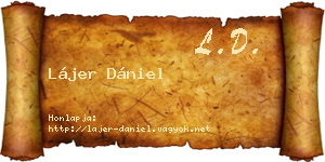 Lájer Dániel névjegykártya